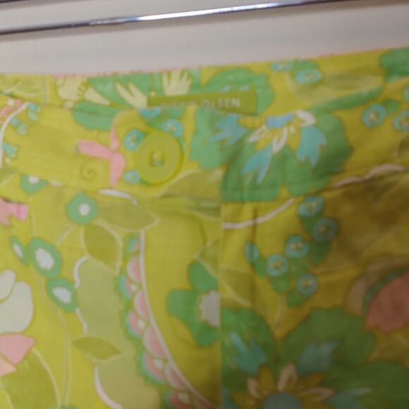 Sigrid Olsen Floral Linen Cropped Pants - Picture 6 of 10